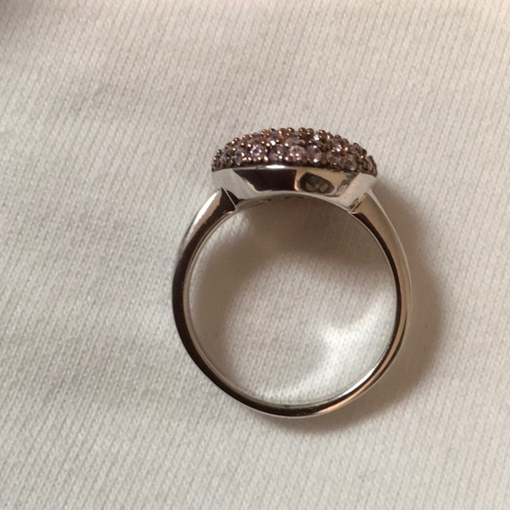 Charles Winston Pave CZ Heart 925 & Platinum Ring - Picture 5 of 7